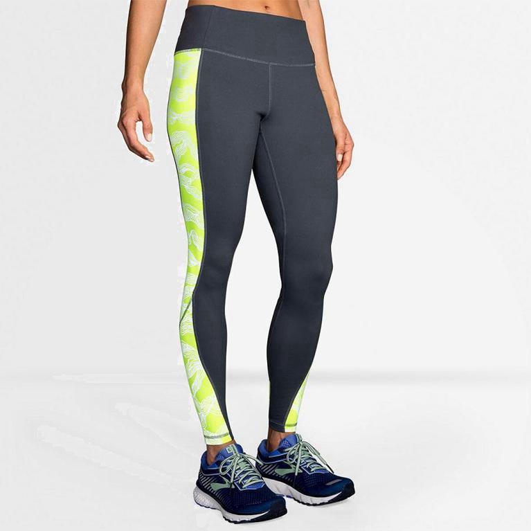 Brooks Nightlife Running Leggings Dame Online - Grå - Norge (ZJL740618)